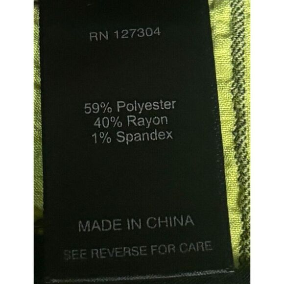 Ali Miles Tunic Size 1X Striped Yellow Artsy Pocket Button Lagenlook Corpcore - Picture 8 of 10